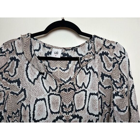 Cabi Serpentine Snake Print Long Sleeve Blouse size Medium - Picture 3 of 12